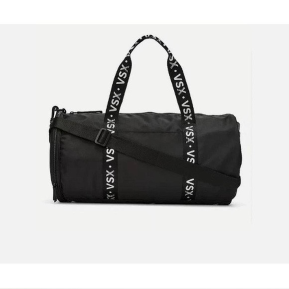 VSX Handbags - VSX Classic Black Duffel Bag with Logo Straps